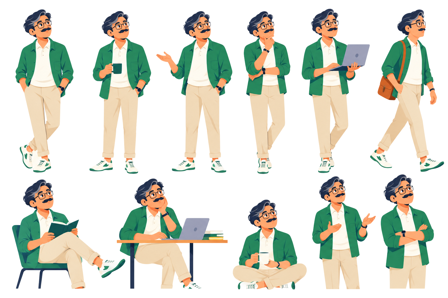 Final Navi character in six standing poses